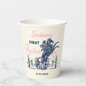 Gobelets En Papier Saddup First Rodeo Cowboy fête d'anniversaire (Recto)