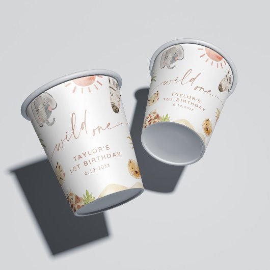 Gobelets En Papier SAFARI 1er anniversaire