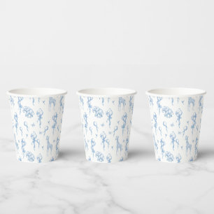 Gobelets En Papier Safari animal Dusty Blue Toile bébé garçon douche
