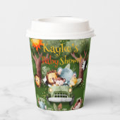 Gobelets En Papier Safari Animaux Baby shower personnalisé (Verso)