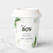 Gobelets En Papier Safari Animaux Baby showers Garçons (Verso)