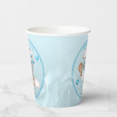 Gobelets En Papier Safari Animaux Ballons Baby shower Garçon bleu (Gauche)