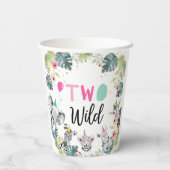 Gobelets En Papier Safari Animaux quatre jamais Wild Anniversaire Ros (Verso)