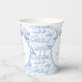 Gobelets En Papier Safari Animaux Toile Bleue de Jouy Baby shower (Droite)