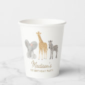 Gobelets En Papier Safari Anniversaire (Recto)