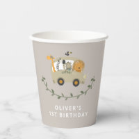 Safari Jungle Animaux 1er Anniversaire Nom personn