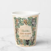 Gobelets En Papier Safari Jungle Animaux sauvages Baby shower neutre (Verso)