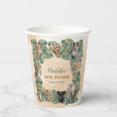 Gobelets En Papier Safari Jungle Animaux sauvages Baby shower neutre (Recto)