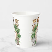 Gobelets En Papier Safari tropical Animaux Jungle Verdure Anniversair (Gauche)