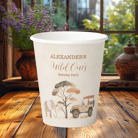 Gobelets En Papier Safari tropical sauvage Une jungle Animaux Anniver