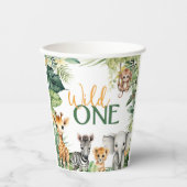 Gobelets En Papier Safari WILD ONE 1ère Coupe de fête d'anniversaire (Recto)