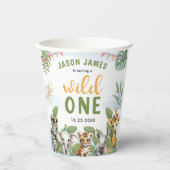 Gobelets En Papier Safari Wild One 1st Boy Birthday (Recto)