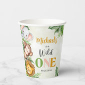 Gobelets En Papier Safari Wild Un Anniversaire (Recto)