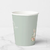 Gobelets En Papier Sage Green Baby Love Script Élégant Baby shower (Droite)