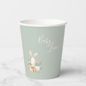 Gobelets En Papier Sage Green Baby Love Script Élégant Baby shower (Recto)