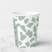 Gobelets En Papier Sage Green Boho Holy Cow Farm Baby shower (Gauche)