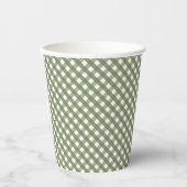 Gobelets En Papier Sage Green En vichy Motif (Recto)