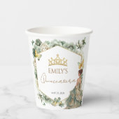 Gobelets En Papier Sage Green Floral Butterfly Tiara Quinceañera (Recto)