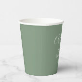 Gobelets En Papier Sage Green Oh Baby Script mignon Baby shower moder (Droite)