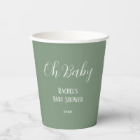 Sage Green Oh Baby Script mignon Baby shower moder