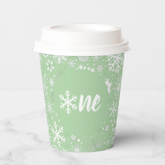Gobelets En Papier Sage Green Snowflake ONE Paper Cup