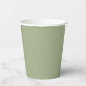Gobelets En Papier Sage vert simple (Verso)