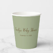 Gobelets En Papier Sage vert simple (Recto)