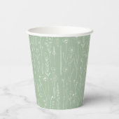 Gobelets En Papier Sage Wildflower Party Cup | Botanical Floral (Verso)