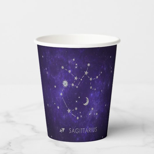 Gobelets En Papier Sagittaire pourpre zodiaque | Horoscope astrologiq (Verso)