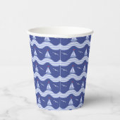 Gobelets En Papier Sailboats On Striped Sea Pattern (Droite)