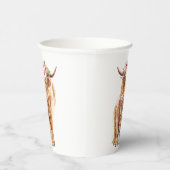 Gobelets En Papier Saint Baby shower de la vache Boho Highland Calf (Droite)