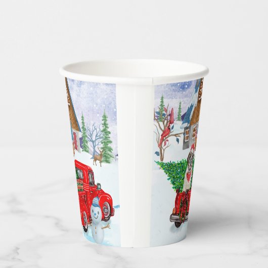 Gobelets En Papier Saint Bernard Chien dans la livraison de Noël Cami (Droite)