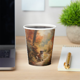 Gobelets En Papier Saint Bernard en automne Feuilles Automne automne 