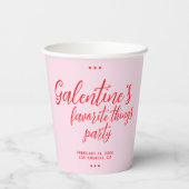 Gobelets En Papier Saint-Galentin Choses favorites Saint-Valentin (Verso)