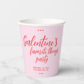Gobelets En Papier Saint-Galentin Choses favorites Saint-Valentin (Recto)