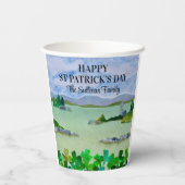 Gobelets En Papier Saint Patrick's Day Lucky Shamrock personnalisé (Verso)