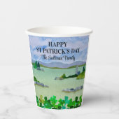 Gobelets En Papier Saint Patrick's Day Lucky Shamrock personnalisé (Recto)