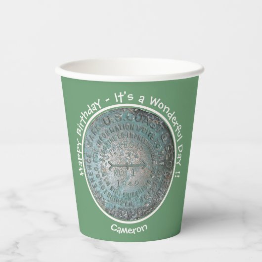 Gobelets En Papier Saint Regis Mountain USGS Points de référence (Recto)