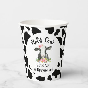 Gobelets En Papier Saint Vache Je suis une vache fille 1er anniversai