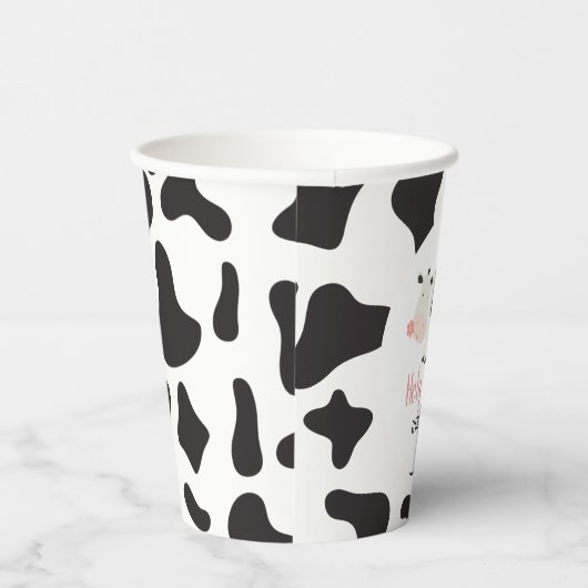 Gobelets En Papier Saint vache rose pâle vache Imprimer Anniversaire (Droite)