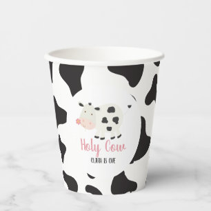 Gobelets En Papier Saint vache rose pâle vache Imprimer Anniversaire