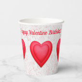 Gobelets En Papier Saint-Valentin Anniversaire Fancy Coeurs rouges (Verso)