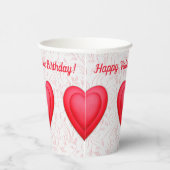Gobelets En Papier Saint-Valentin Anniversaire Fancy Coeurs rouges (Droite)