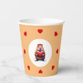 Gobelets En Papier Saint Valentin Capybara tasse de papier (Recto)