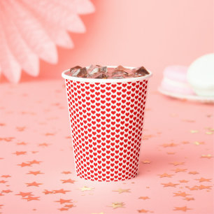 Gobelets En Papier Saint Valentin Chaleur Rouge Motif Mariage