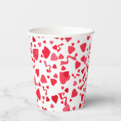 Gobelets En Papier Saint Valentin Coeur de Confetti Rouge (Verso)
