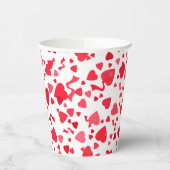 Gobelets En Papier Saint Valentin Coeur de Confetti Rouge (Gauche)