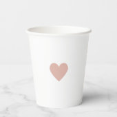 Gobelets En Papier Saint-Valentin Cœur Rose (Verso)