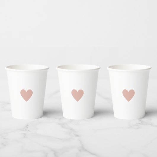 Gobelets En Papier Saint-Valentin Cœur Rose (Multi)