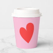 Gobelets En Papier Saint Valentin Coeur rose et rouge (Verso)